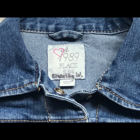 Children’s Place Blue Jean Denim Jacket size 5/6 - Picture 7 of 10